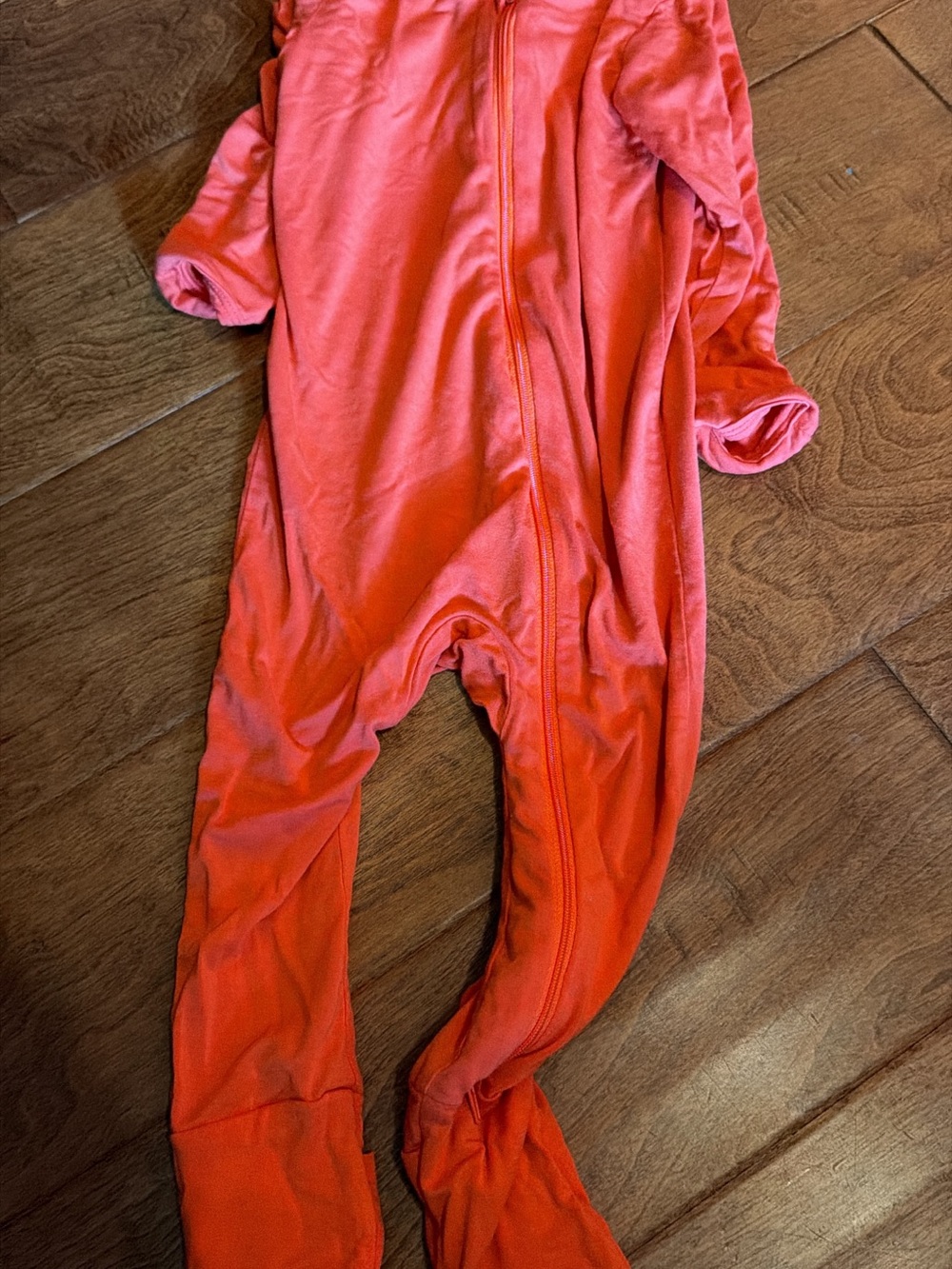 Bamboo Orange 12-18 Month Kids Footed One-Piece Zipper Sleeper